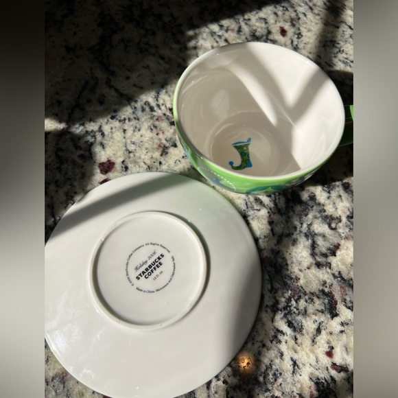 Starbucks Ceramic Mug & Saucer Christmas Collectible Stocking Collection - Picture 4 of 9